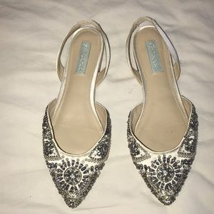 Beaded sling back flats